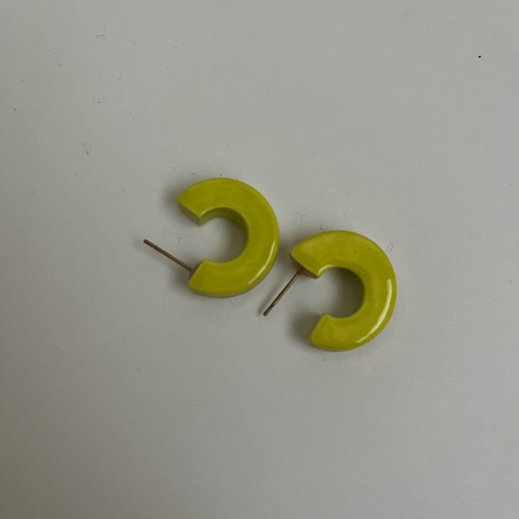 Handmade ceramic hoop earrings - Picture 2 of 4